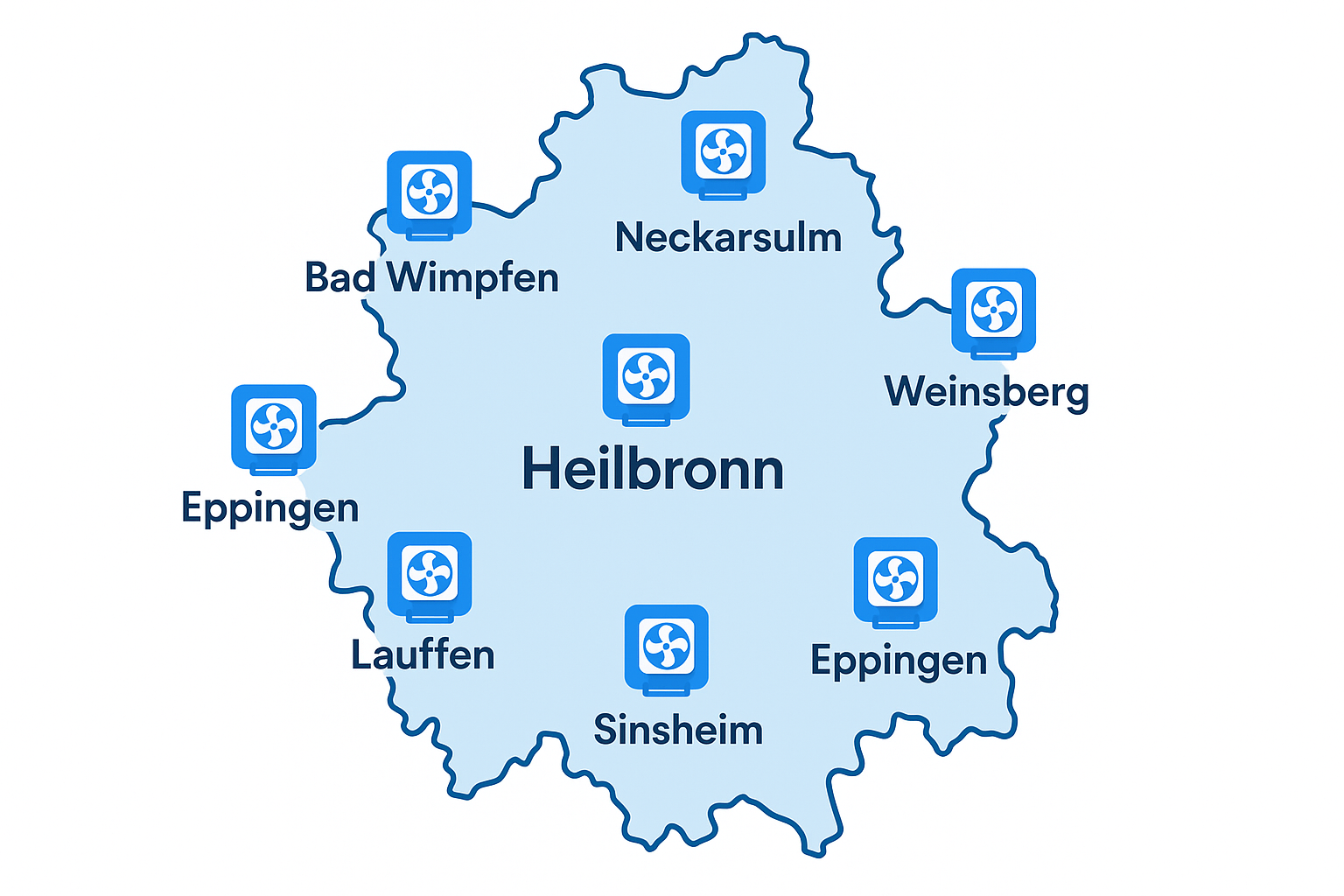 Servicegebiet Heilbronn - Klimaanlagen Service in der Region